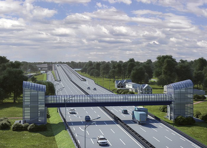 Транспортная развязка в трех уровнях,  М-7 “Волга”, км 50 